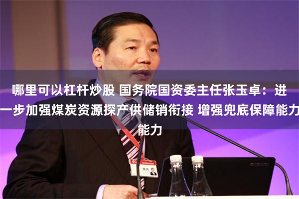 哪里可以杠杆炒股 国务院国资委主任张玉卓：进一步加强煤炭资源探产供储销衔接 增强兜底保障能力