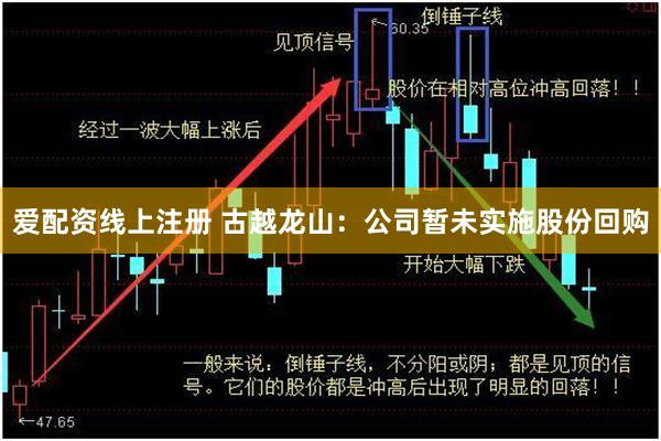 爱配资线上注册 古越龙山：公司暂未实施股份回购
