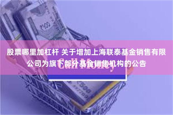 股票哪里加杠杆 关于增加上海联泰基金销售有限公司为旗下部分基金销售机构的公告