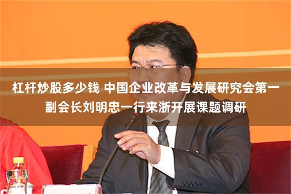 杠杆炒股多少钱 中国企业改革与发展研究会第一副会长刘明忠一行来浙开展课题调研