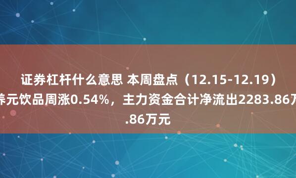 证券杠杆什么意思 本周盘点（12.15-12.19）：养元饮品周涨0.54%，主力资金合计净流出2283.86万元